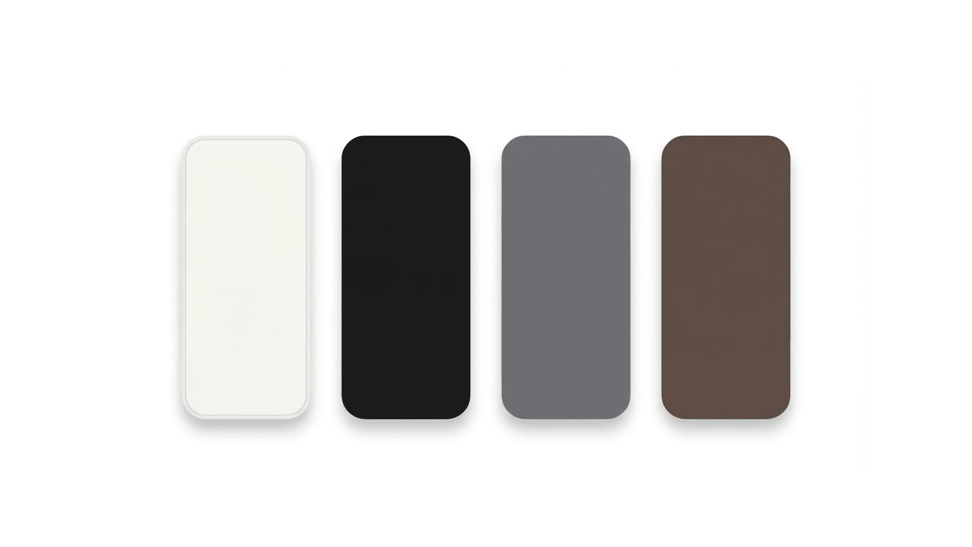 MURO LITE frame finishes — White, Black, Matte Grey, and Matte Brown